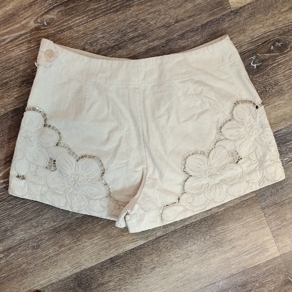 Free People Cream High Waist Textured Shorts - Picture 3 of 3